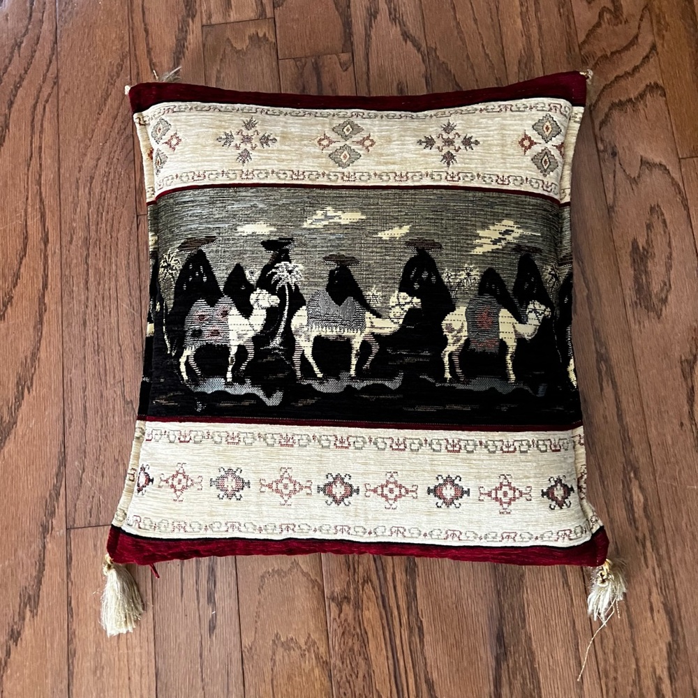 Decorative pillow with the velvet pillow cover on zipper. Print on both sides